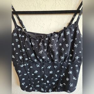Hollister Black Floral Camisole Size M